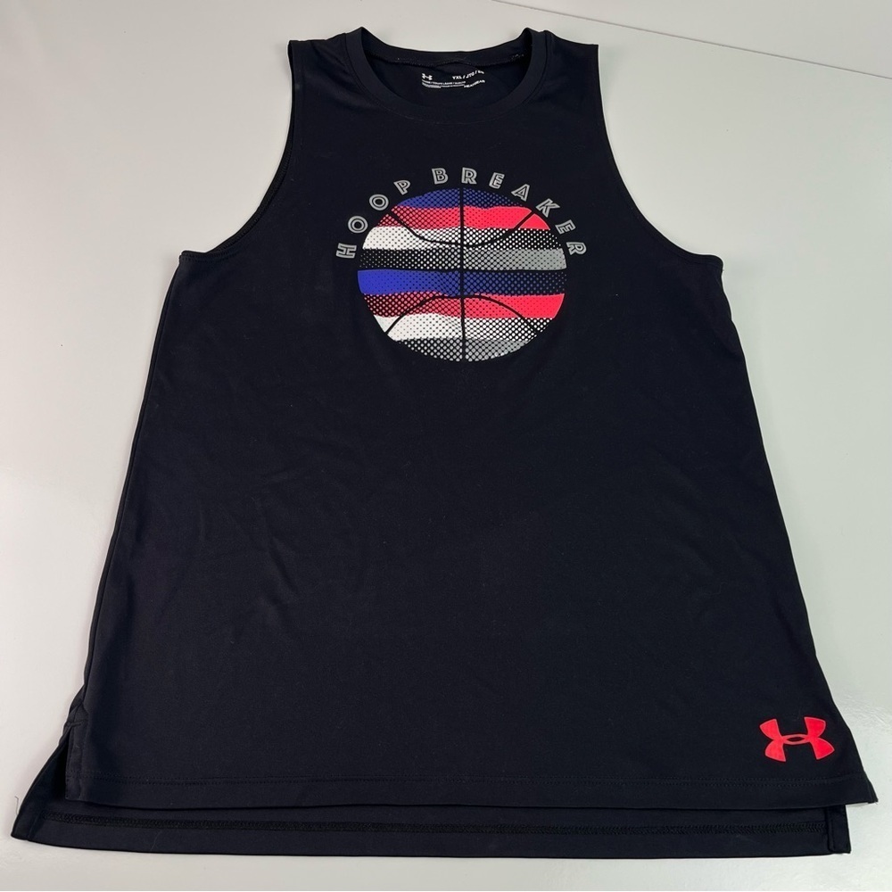 Girls Youth Under Armour Basketball Hoops Heatgear Tank Top Shirt size youth xl